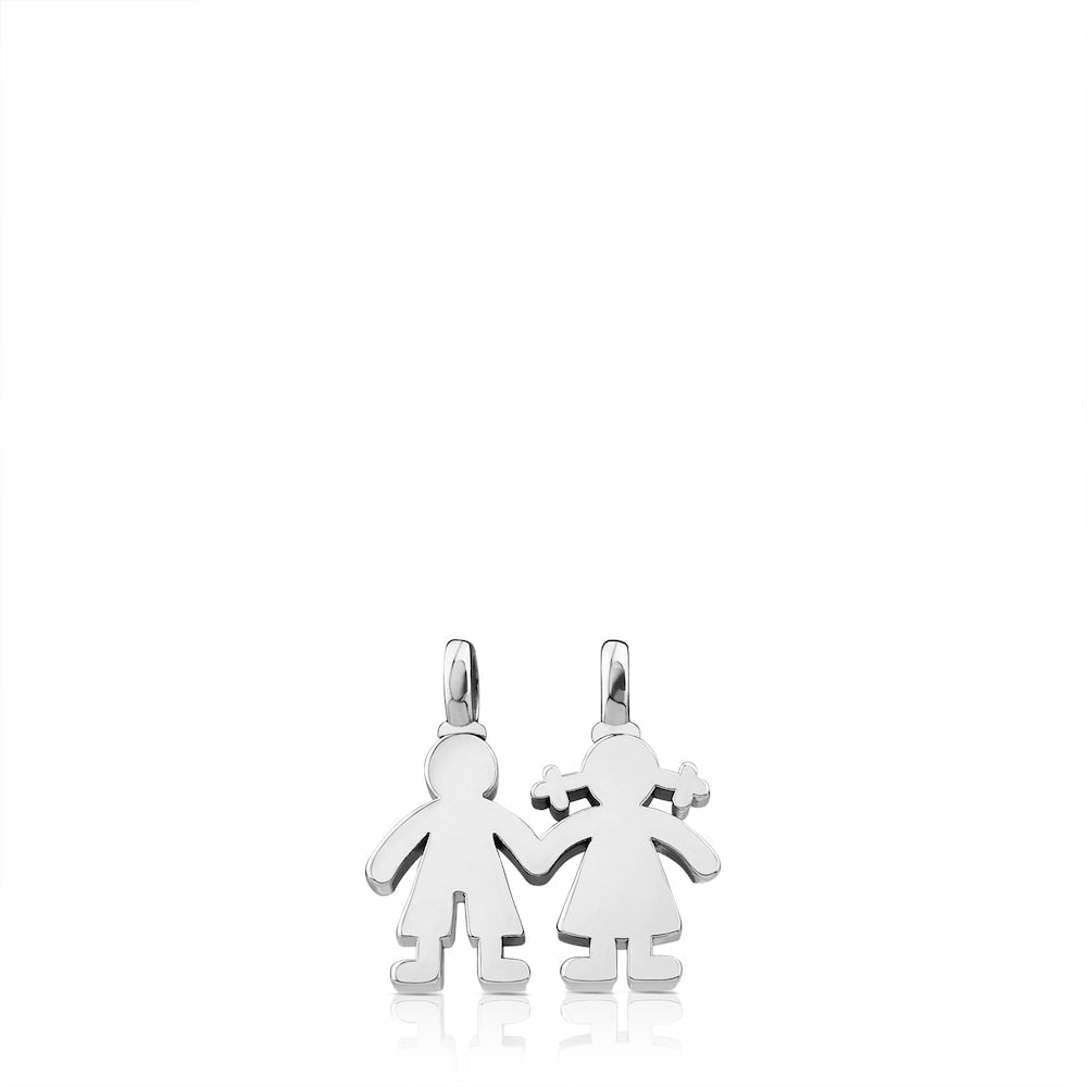 Silver Sweet Dolls boy-girl Pendant