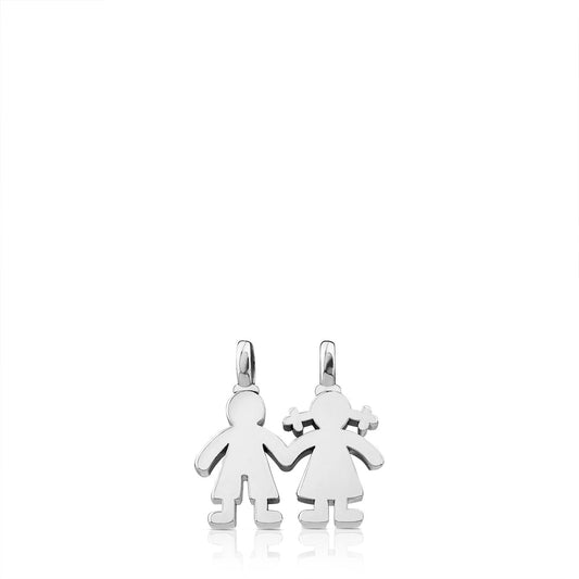 Silver Sweet Dolls boy-girl Pendant