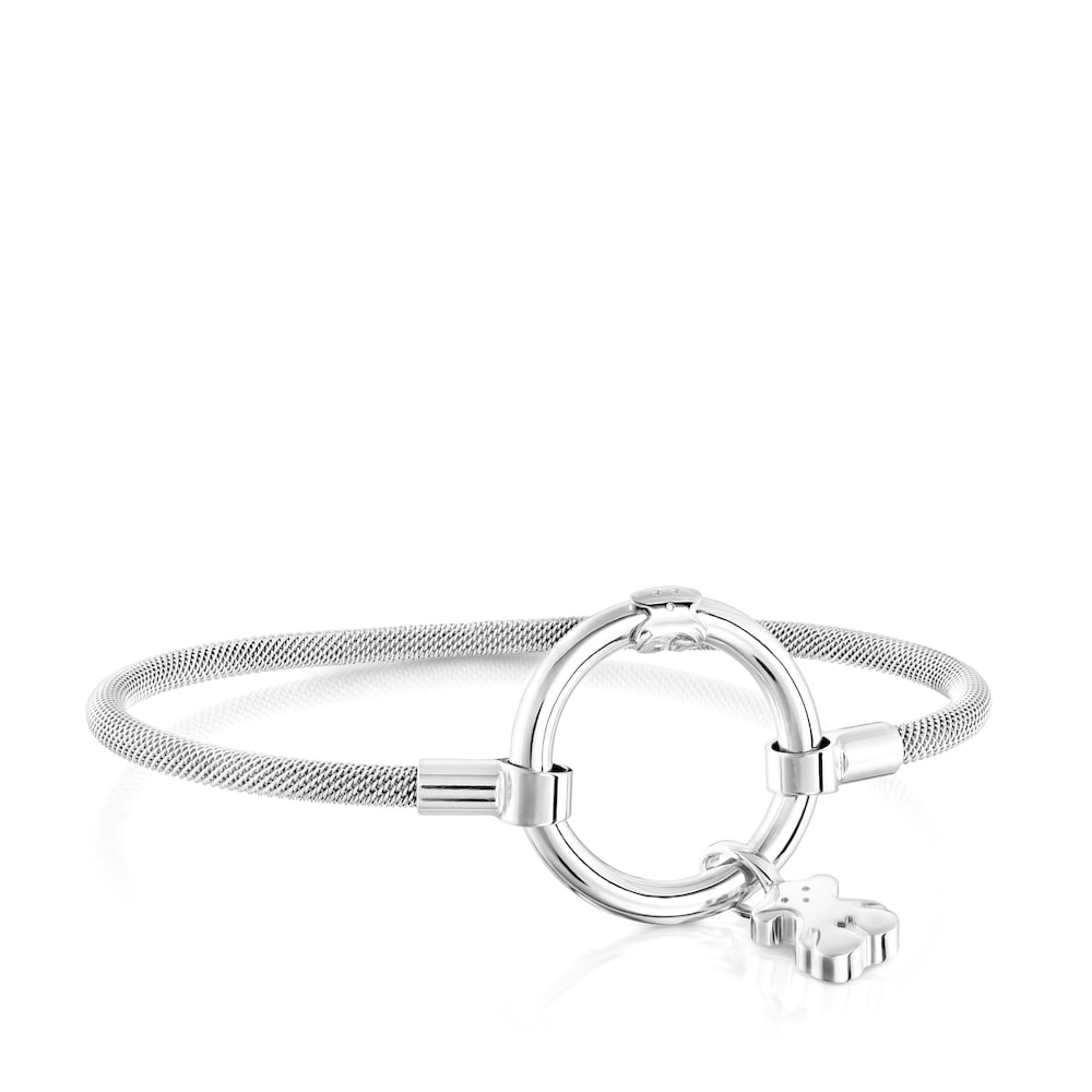 Pulsera plateada y de acero