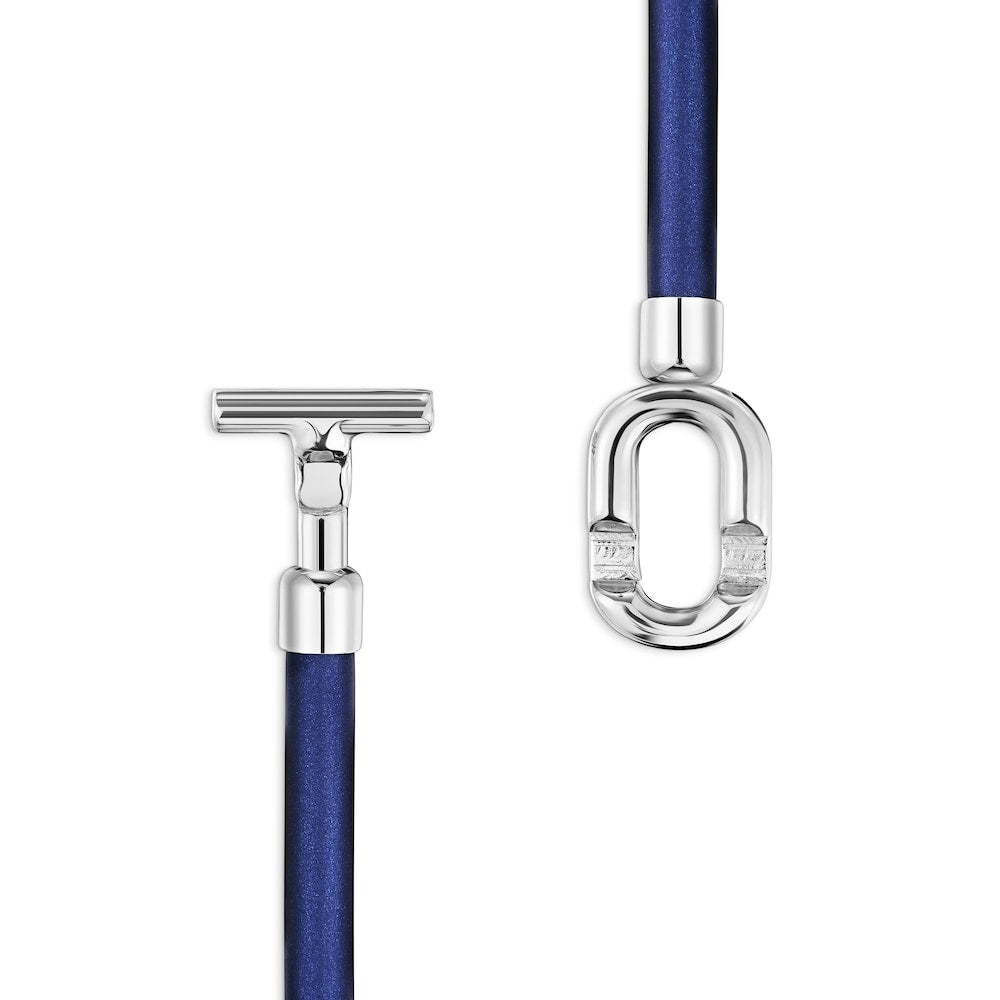 Pulsera MANIFESTO de plata con nailon |