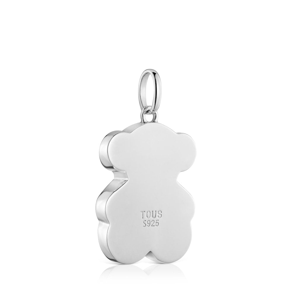 Medium silver Pendant with onyx bear motif in onyx  Icon Color