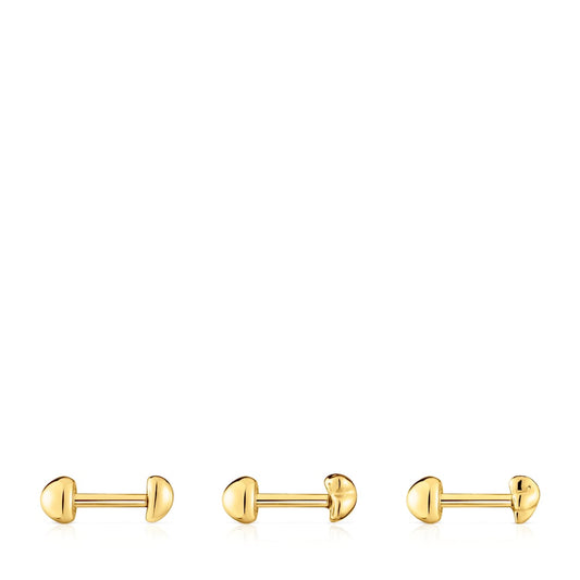 Pack of Balloon Ear piercings in gold-colored IP steel |