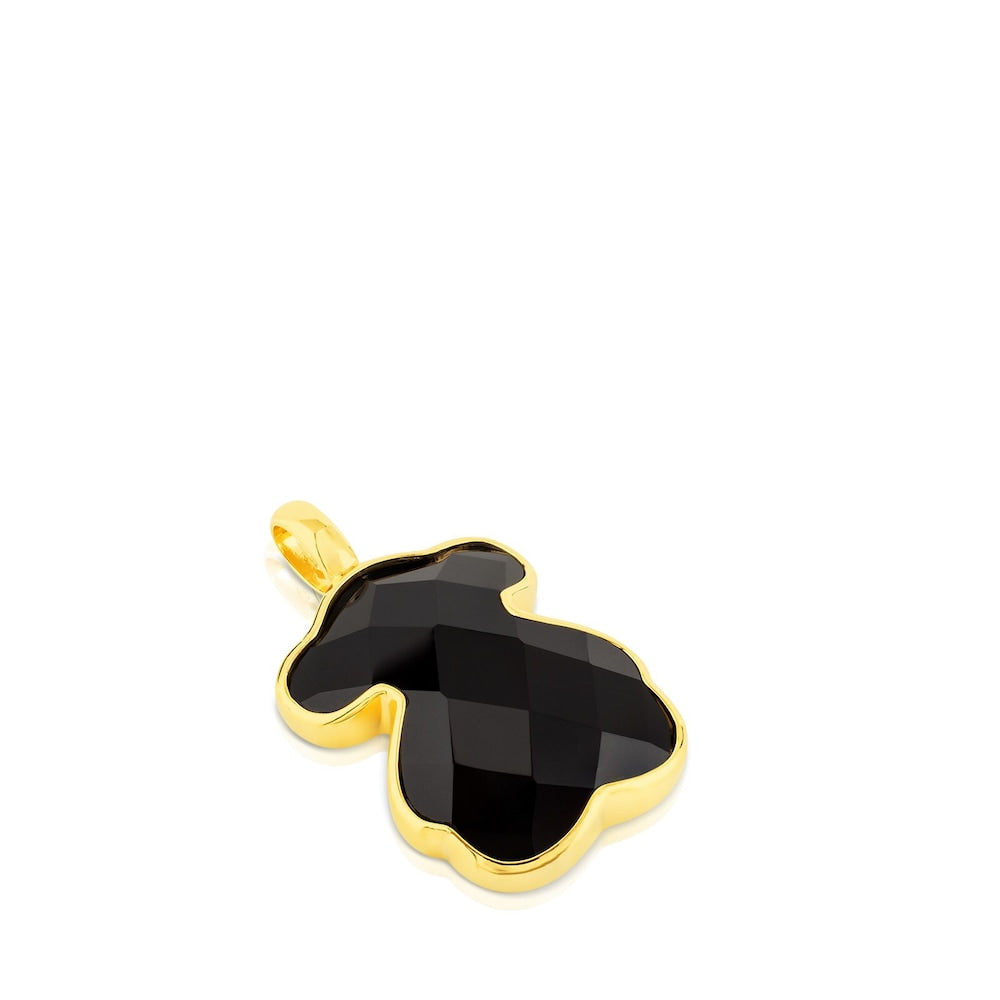 Vermeil Silver   Bear Pendant with Onyx |