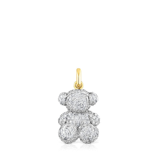 1,30ct-diamond and gold Bold Bear pendant
