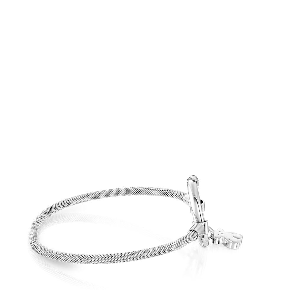 Pulsera plateada y de acero