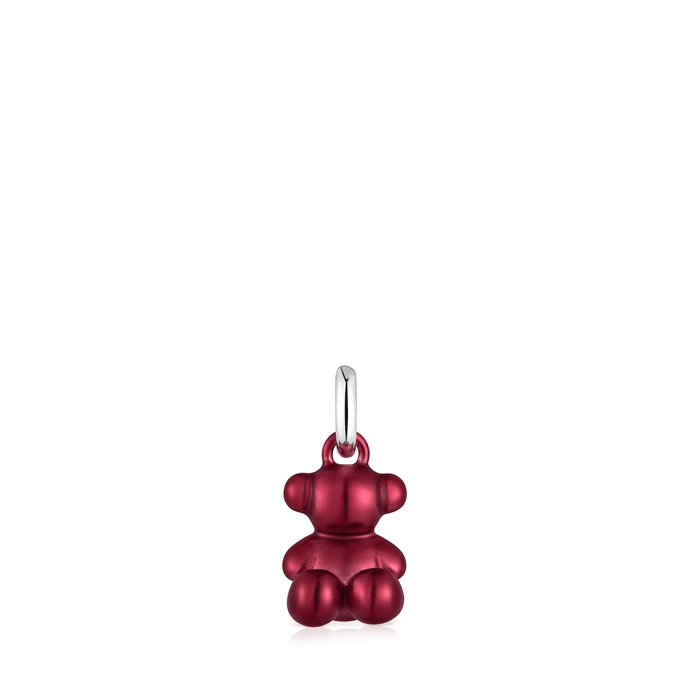 Small red-colored steel bear Pendant Bold Bear