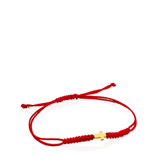 Red Cord and Gold Sweet Dolls XXS cross Bracelet |