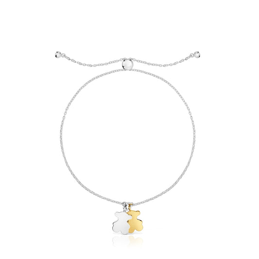 Sweet Dolls two-tone chain bear Bracelet |