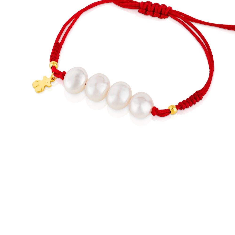 Vermeil Silver   Nudos Bracelet with pearls |