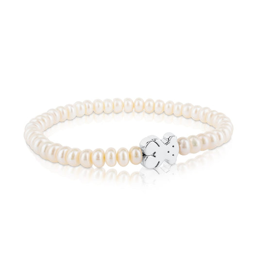 Sweet Dolls bear Bracelet with pearls and Silver Bear motif |