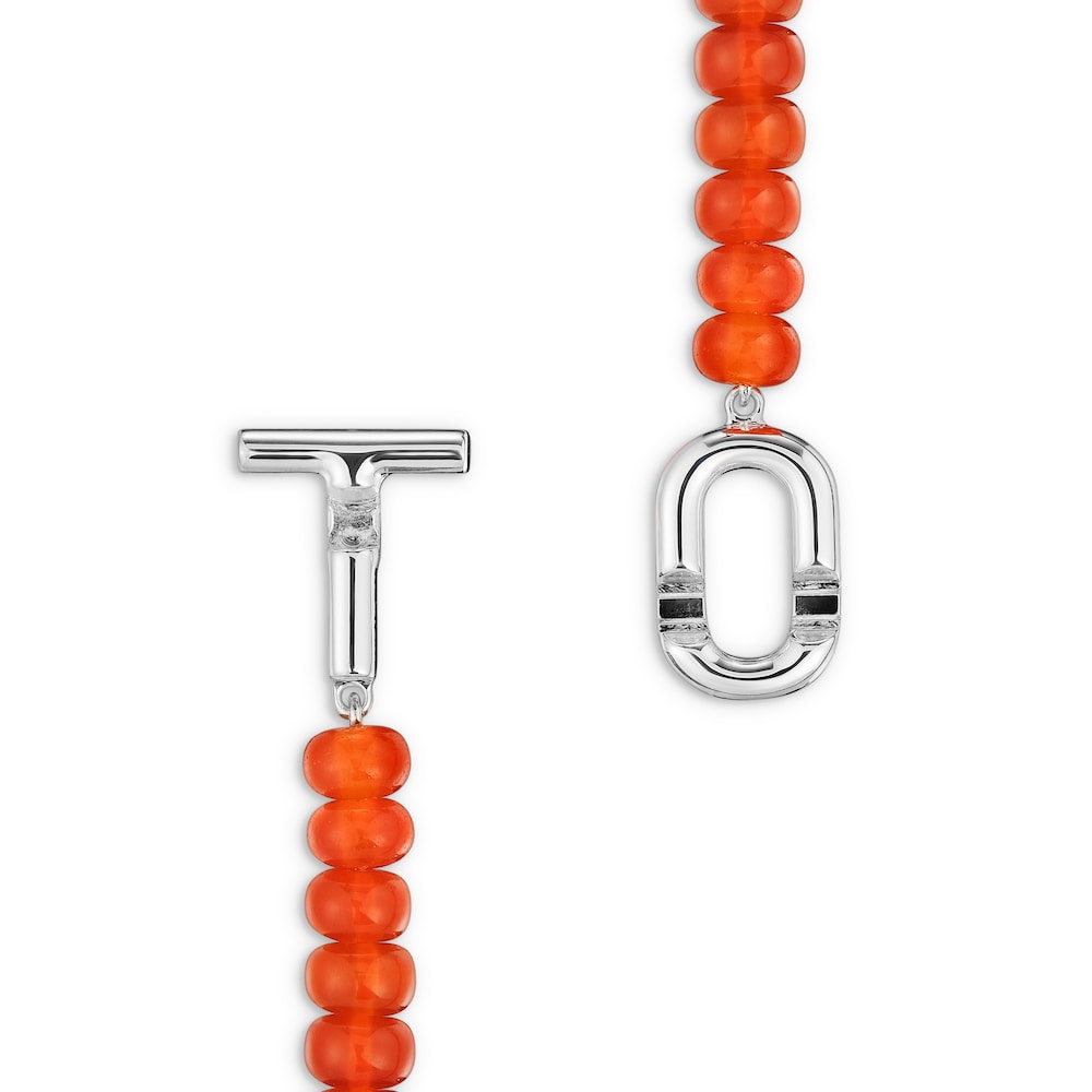 Pulsera de plata con calcedonia naranja tratada MANIFESTO