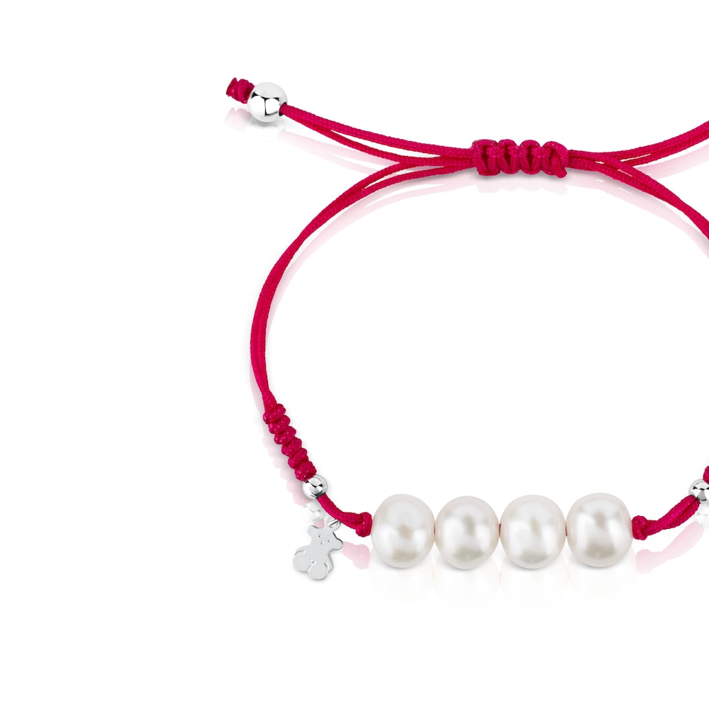 Pulsera de perlas de plata con perlas |