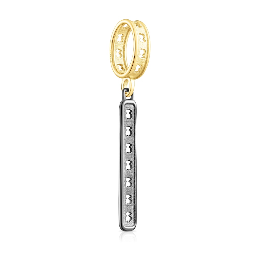 Two-tone  Bear Row pendant with bear silhouettes