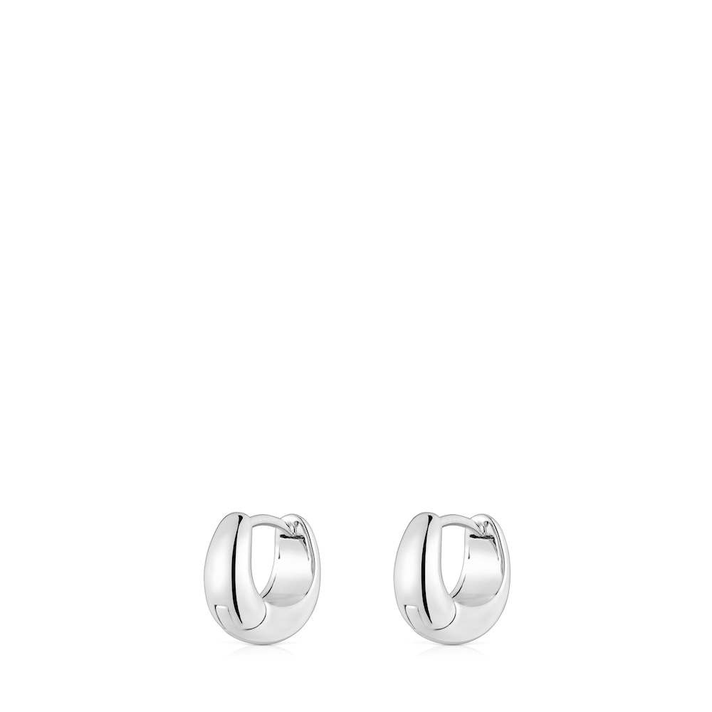 Short, thick silver Hoop earrings   Basics |