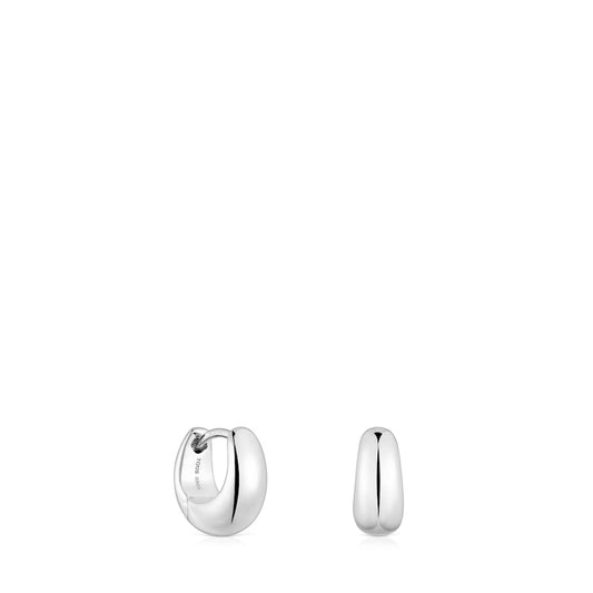 Short, thick silver Hoop earrings Basics |