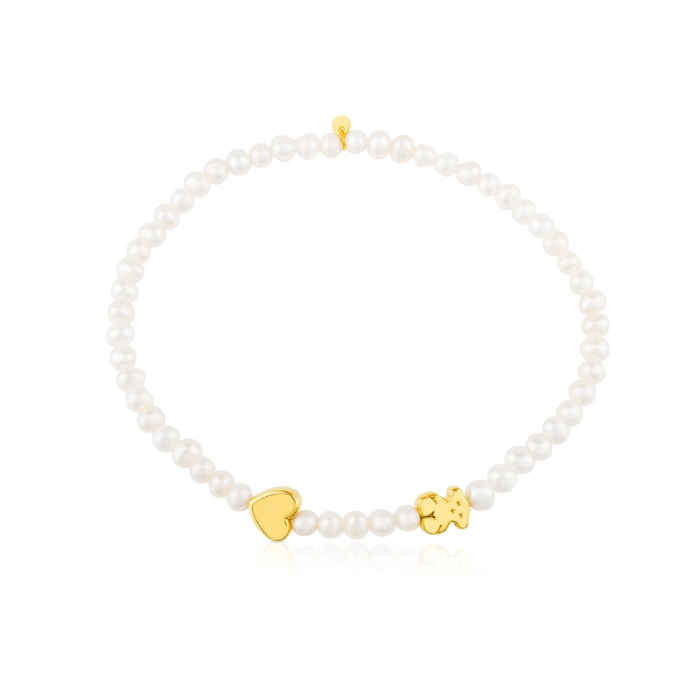 Pulsera Gold Sweet Dolls XXS con motivos de perlas, osos y corazones
