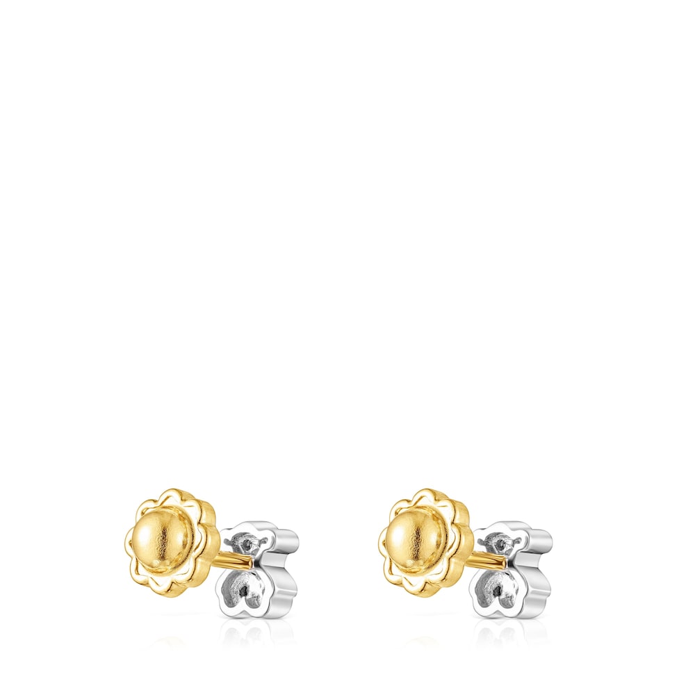 White gold Puppies earrings  bear motif
