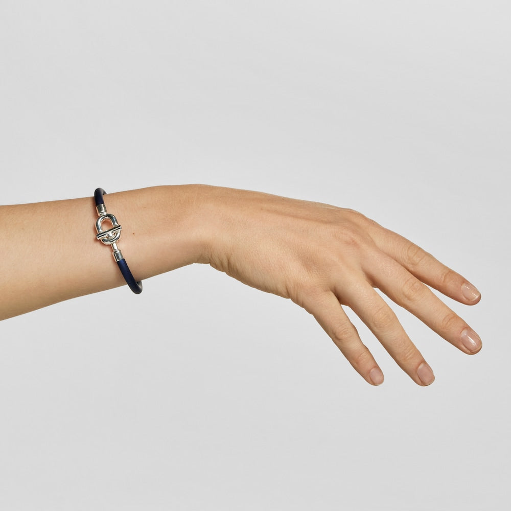 Pulsera MANIFESTO de plata con nailon |
