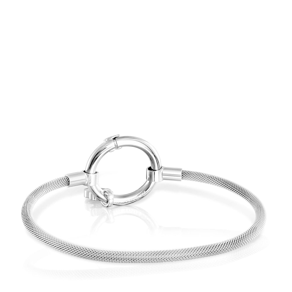 Pulsera plateada y de acero