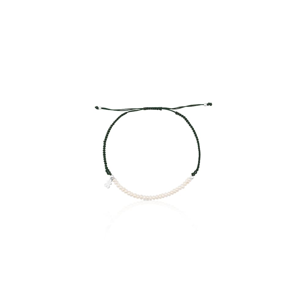 Pulsera plateada con perlas