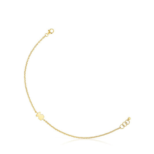 7 mm gold chain Bracelet with bear charm Sweet Dolls