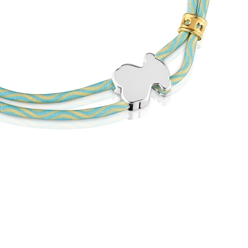 Pulsera elástica de oro amarillo Sweet Dolls XXS con perlas cultivadas de 3 mm. Motivo de 6 mm.