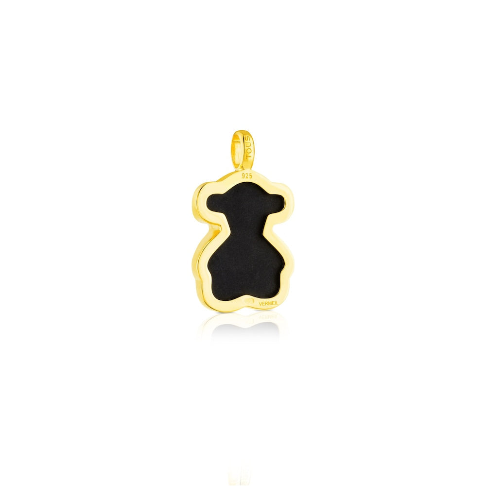 Vermeil Silver   Bear Pendant with Onyx |