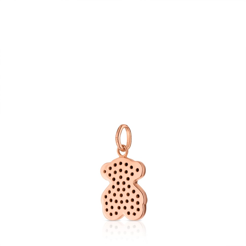 Rose Vermeil Silver   Motif Pendant with Spinel and Bear motif |