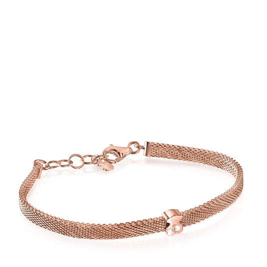 Rose Silver Vermeil Real Sisy Bracelet with Pearl