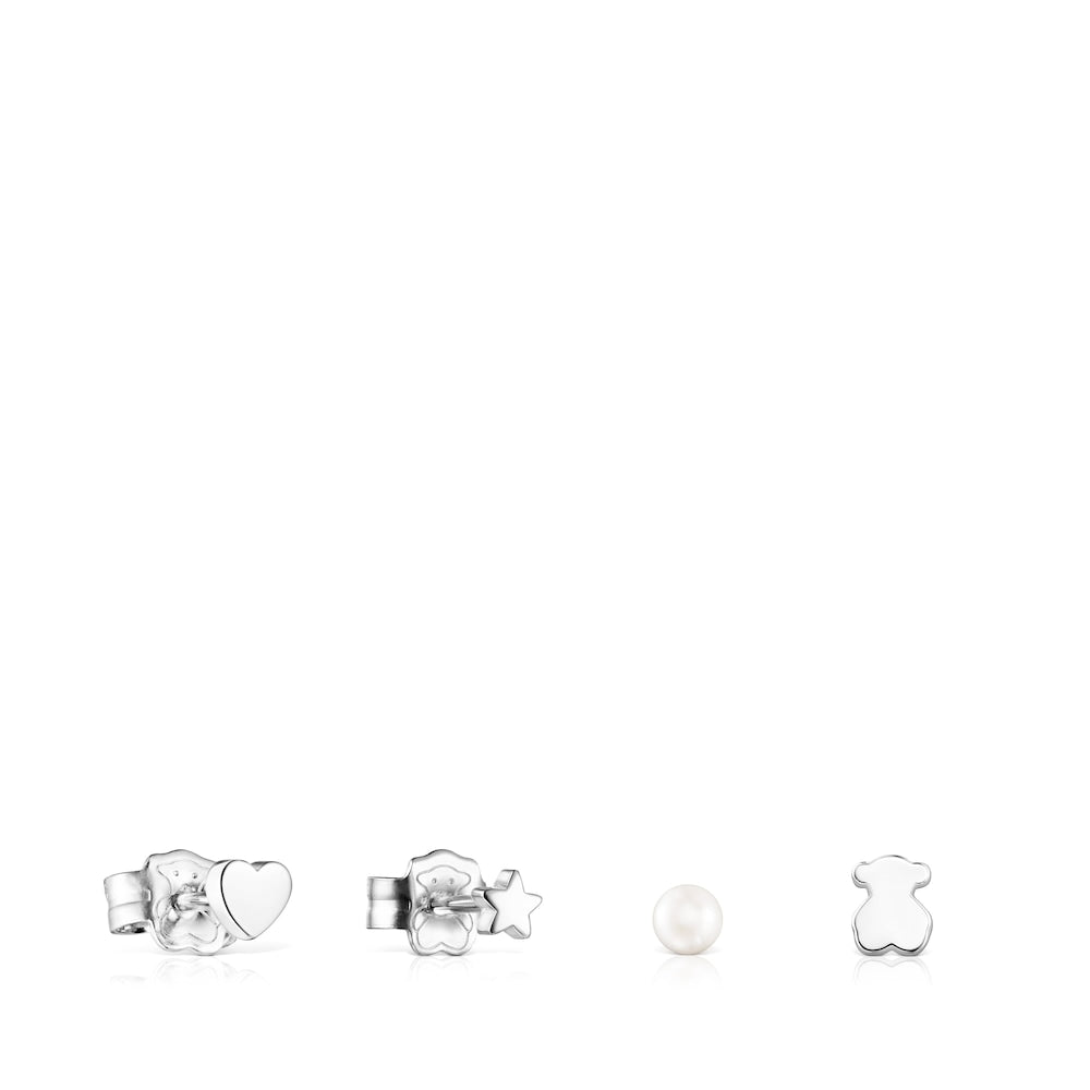 Silver and Pearls Cool Joy Earrings set |