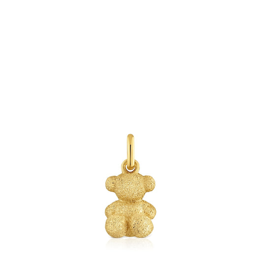 Bear pendant with 18kt gold plating over diamond silver Bold Bear
