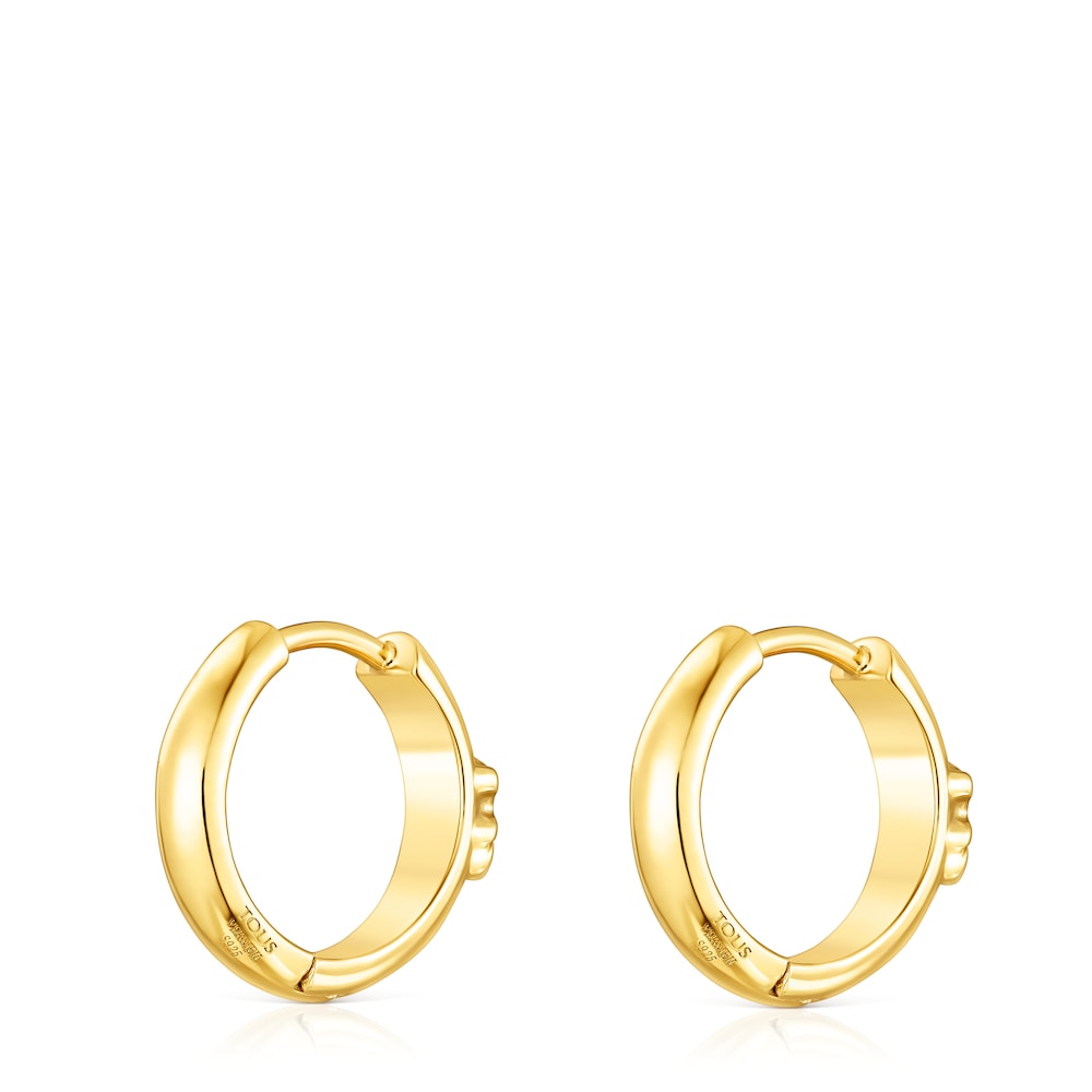 Silver vermeil   Basics Hoop earrings with bear |