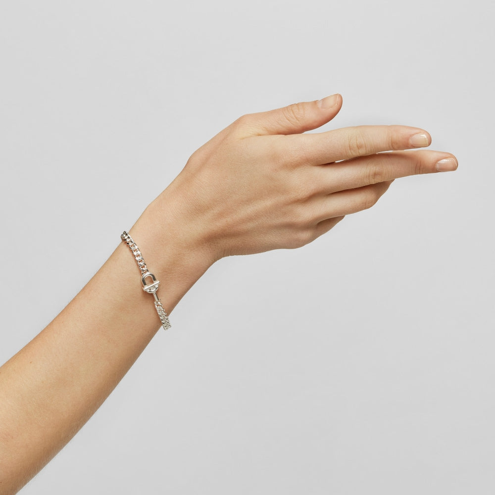 Pulsera de cadena grande MANIFESTO en plata |
