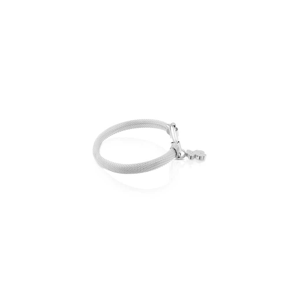 Pulsera de sujeción media plateada