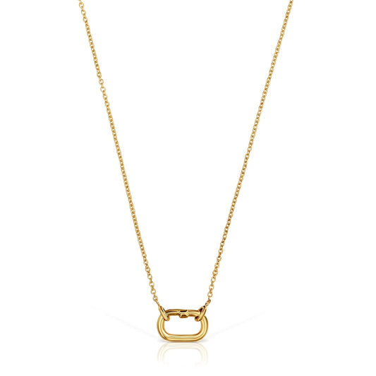 Short Necklace with  plating over silver with ring Hold Oval |