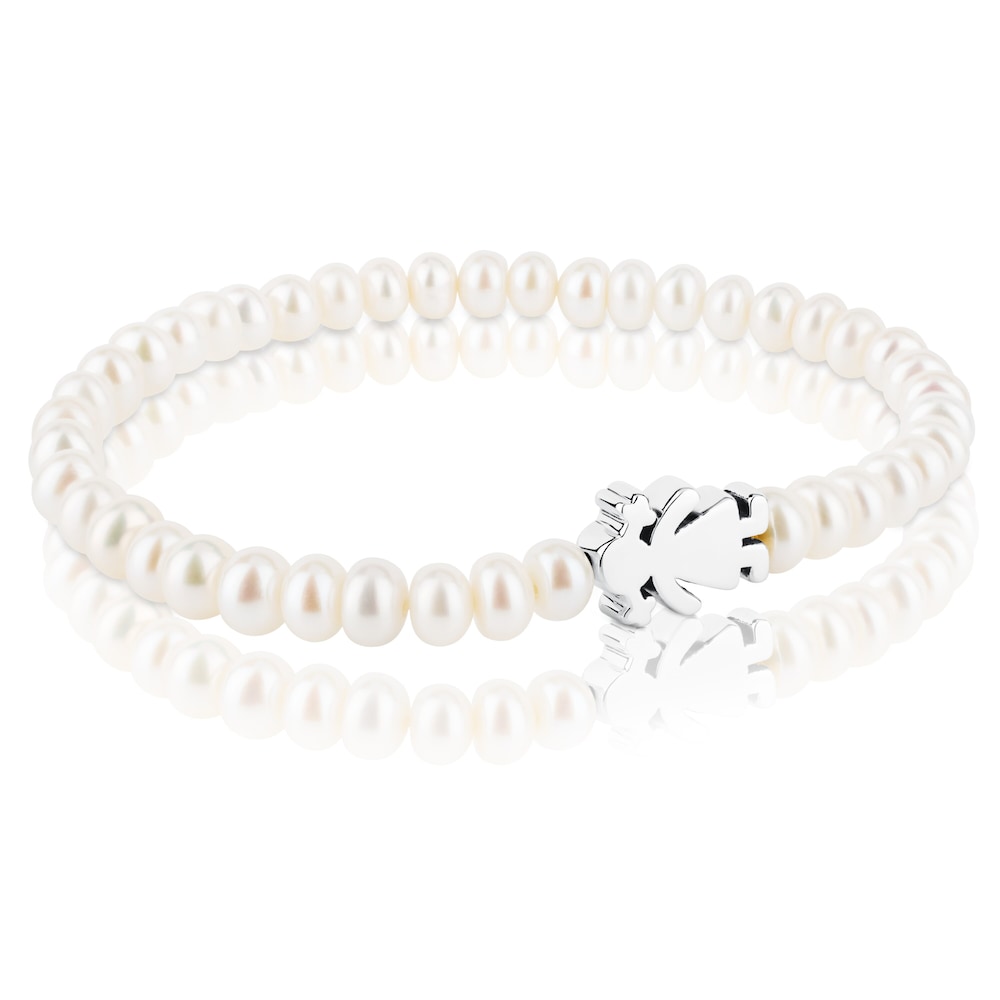 Pulsera de perlas dulces para niña con plata |