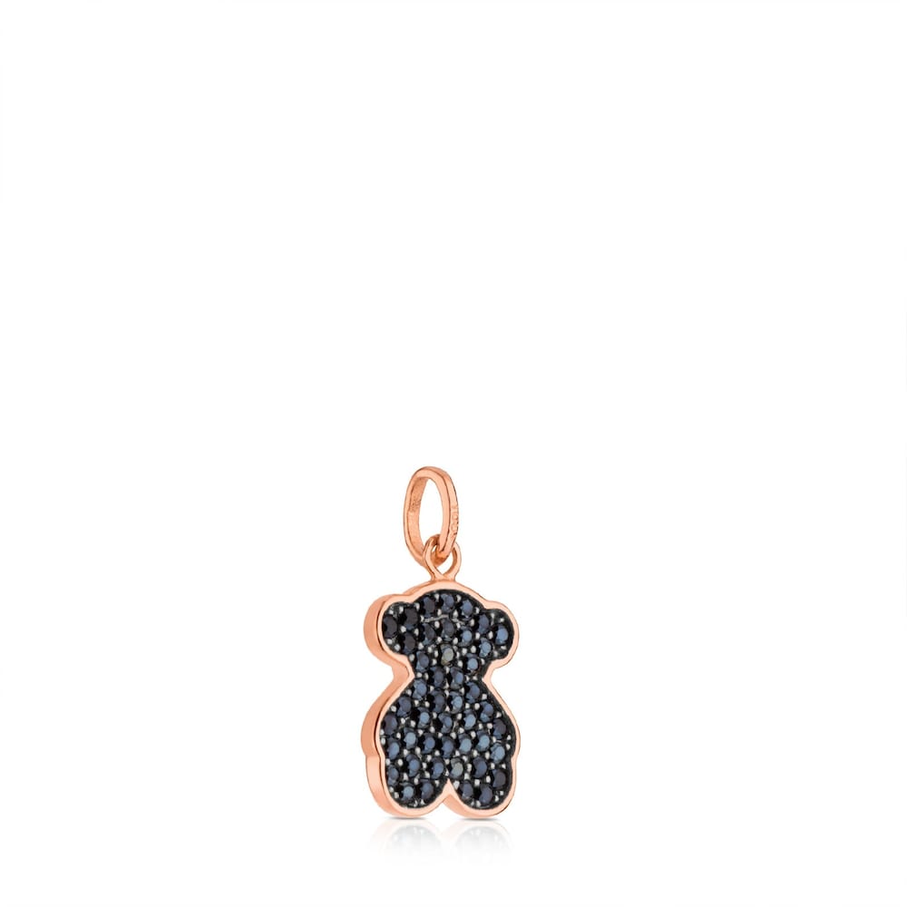 Rose Vermeil Silver   Motif Pendant with Spinel and Bear motif |