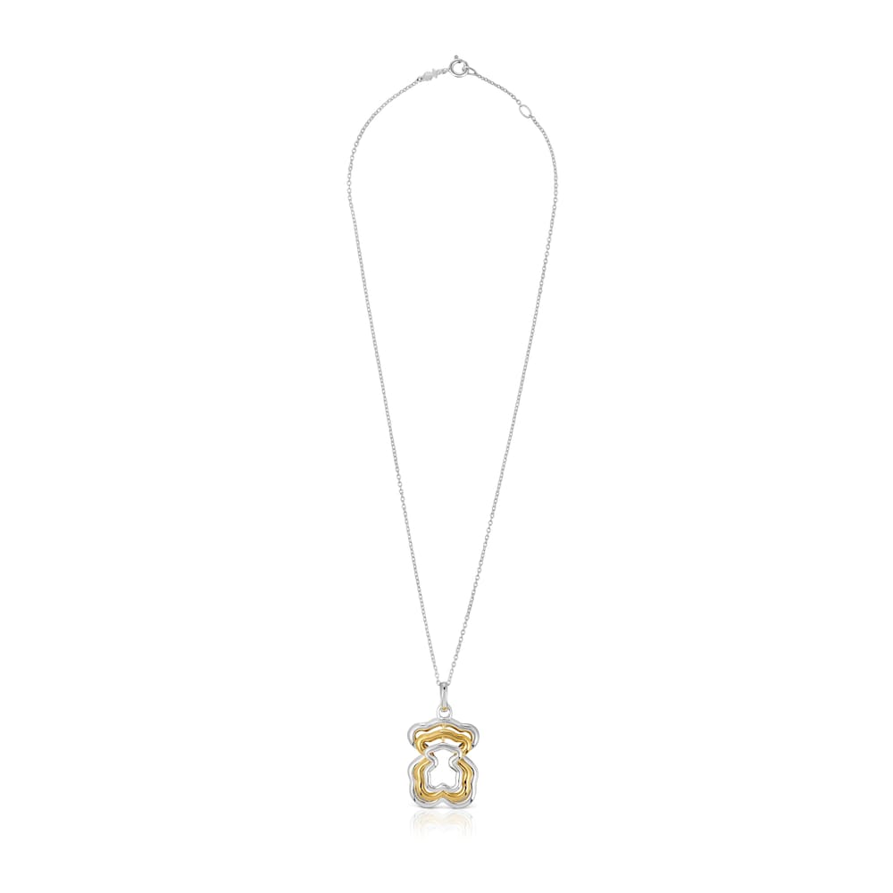 Triple two-tone Bickie bear necklace