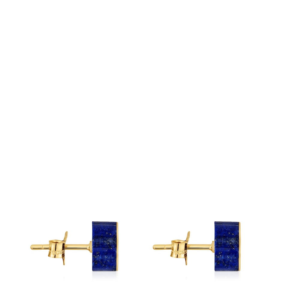 Gold bear Earrings with lapis lazuli 1950 |