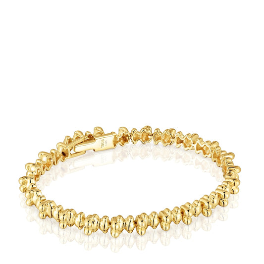 18 kt gold plating over silver chain Bracelet with bear motifs Bold Bear