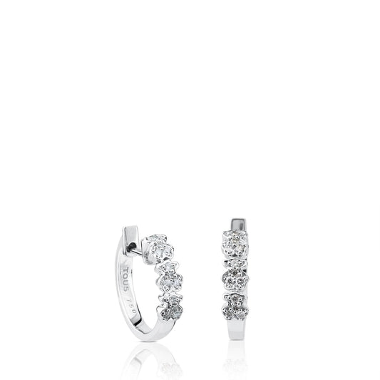 White Gold Bear Earrings with three Diamonds Bear motifs |