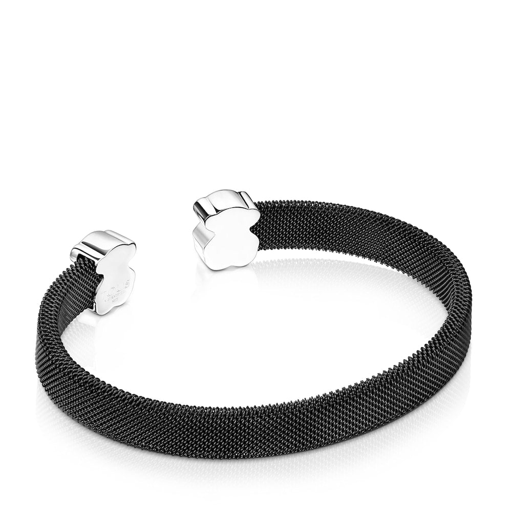 Pulsera de malla de acero con IP negro y ónix