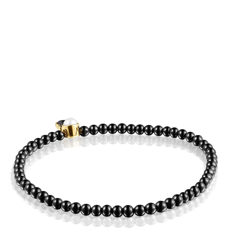 Pulsera Glory de ónix y plata vermeil con perla