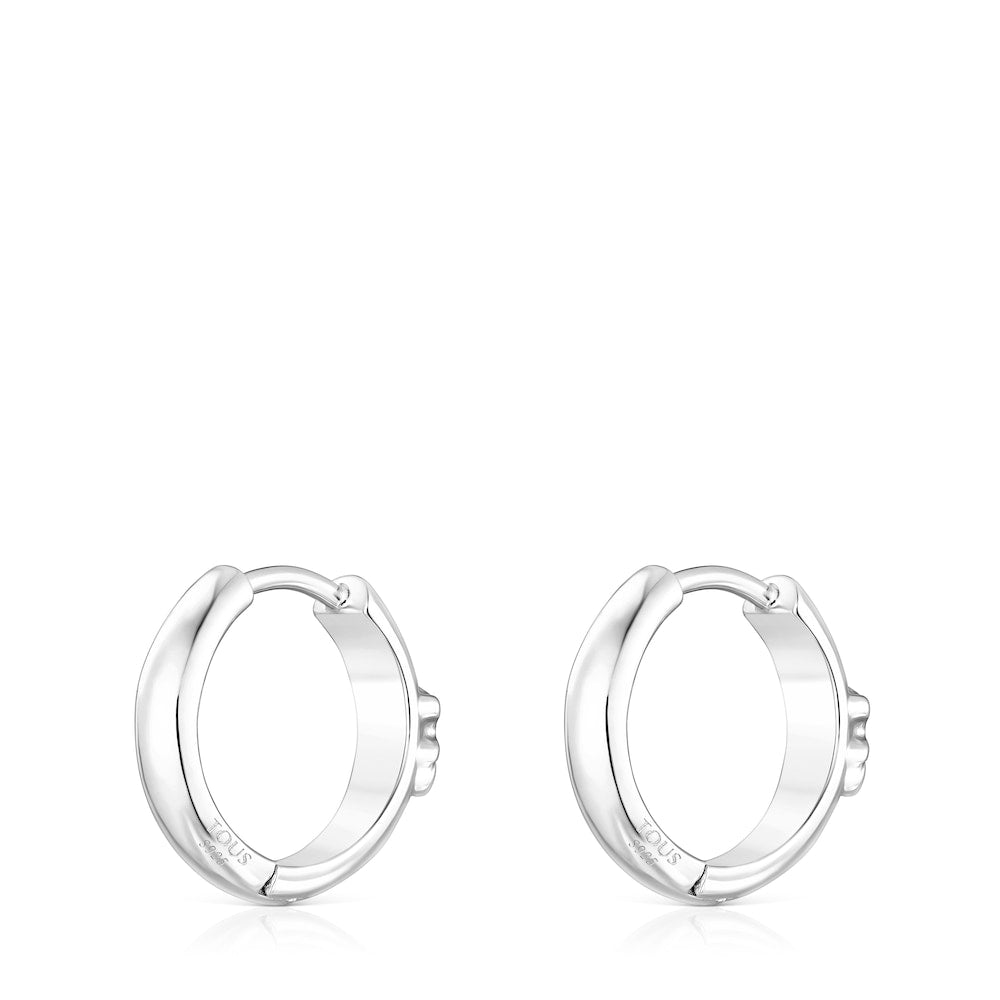 Silver   Basics Hoop earrings with bear |
