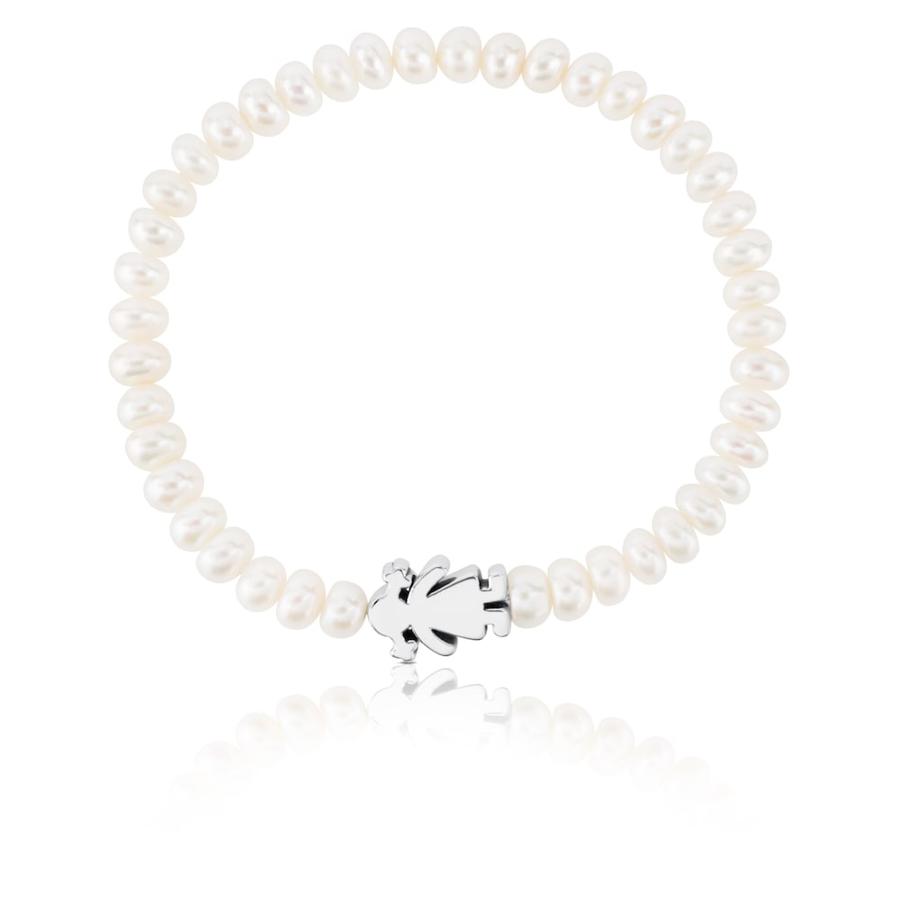 Pulsera de perlas dulces para niña con plata |