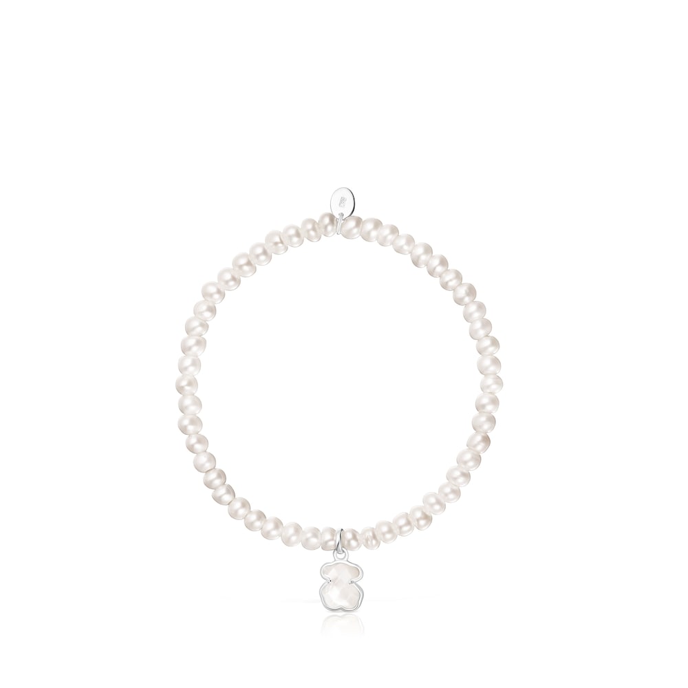 Pulsera Icon Color plateada con perlas |