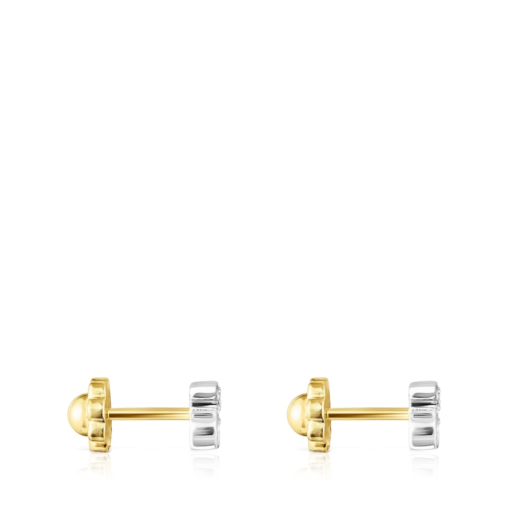 White gold Puppies earrings  bear motif
