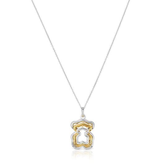 Triple two-tone Bickie bear necklace