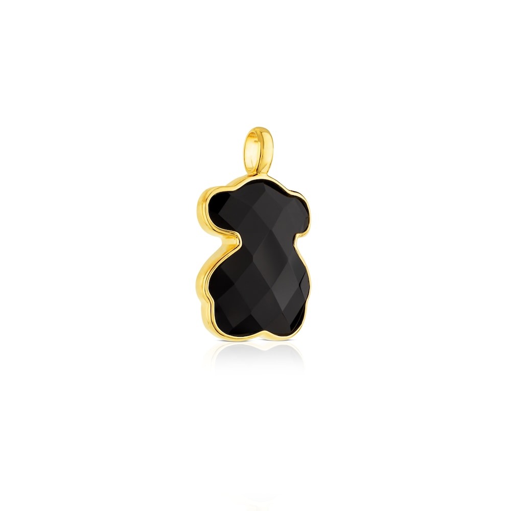 Vermeil Silver   Bear Pendant with Onyx |