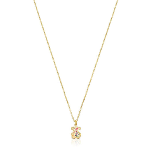 Silver vermeil Areia Necklace with multicolored gemstones |